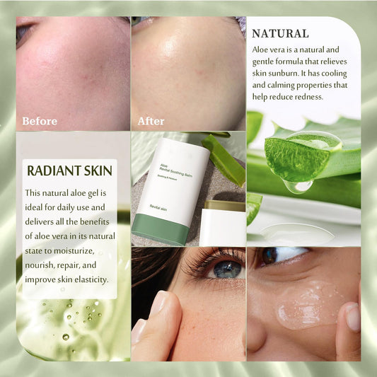 Grospe Organic Aloe Vera Gel Stick for Face & Body, Pure Aloe Gel Ideal for Hydrating, Soothing for Dry Skin, Anti-Wrinkle, Acne Scars, Soothing After Sun Care Relief