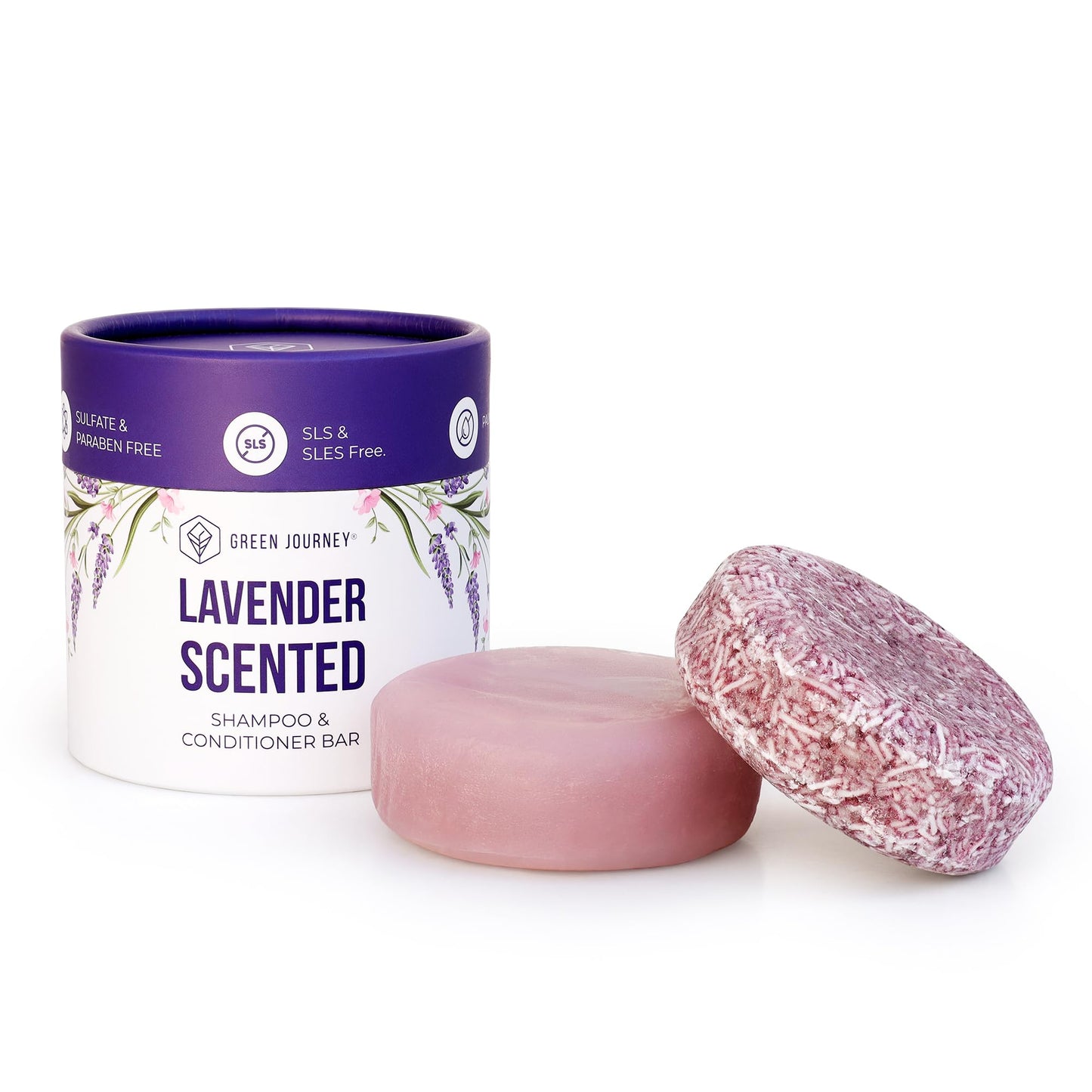 Lavender Shampoo and Conditioner Bar Set – Eco-Friendly, Vegan, Sulfate & Palm-Oil Free – Argan and Shea Oils for Hydration and Curl Definition – Travel-Friendly Packaging