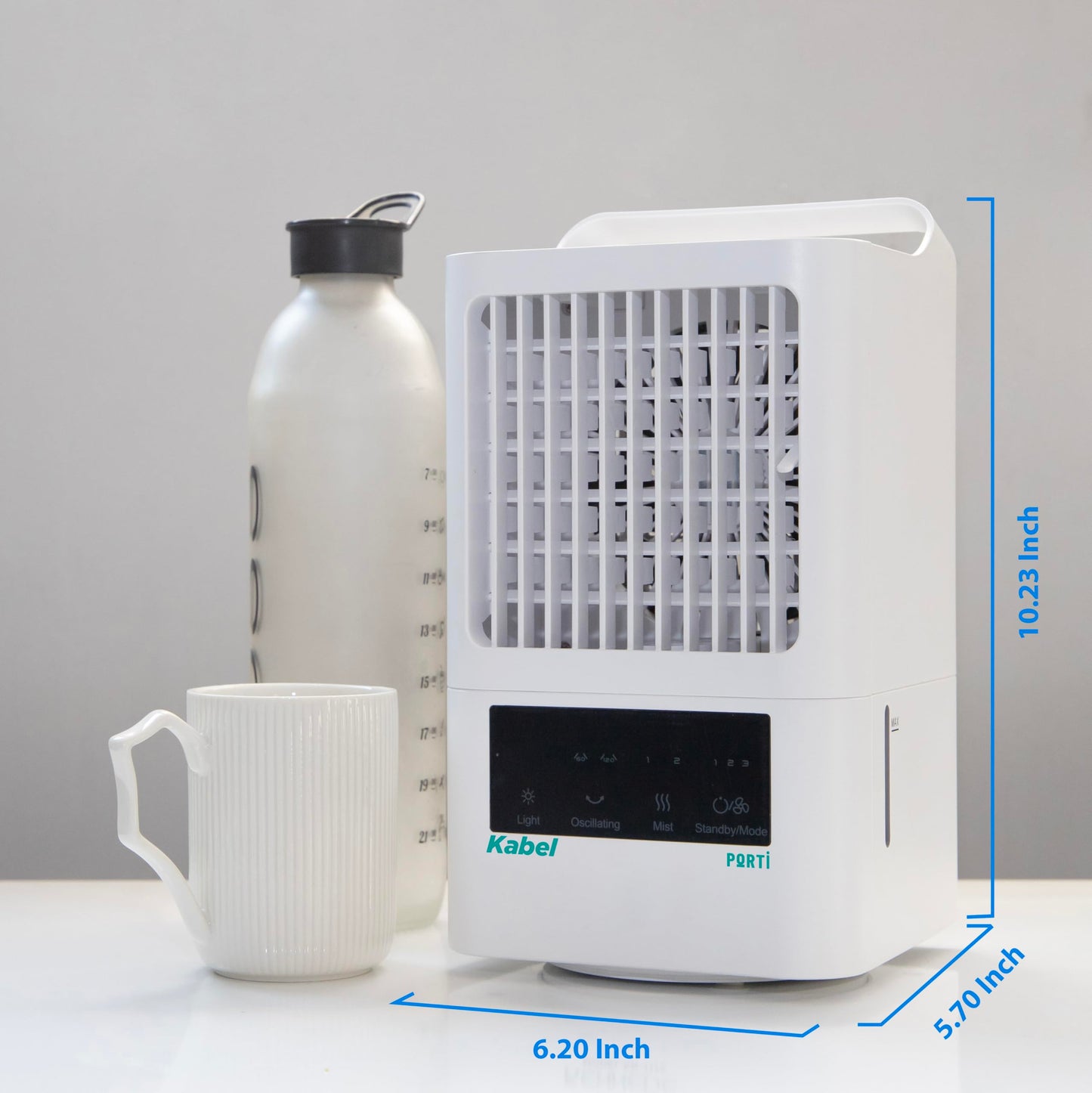 Mini Portable Air Conditioners | 4in1 USB Evaporative Air Cooler with Fan, Mist, Humidifier & Light | 60ยฐ/120ยฐ Oscillation, Touch Panel, 3 Speeds | Personal AC for Bedroom, Desk, Tent, Camping, Car