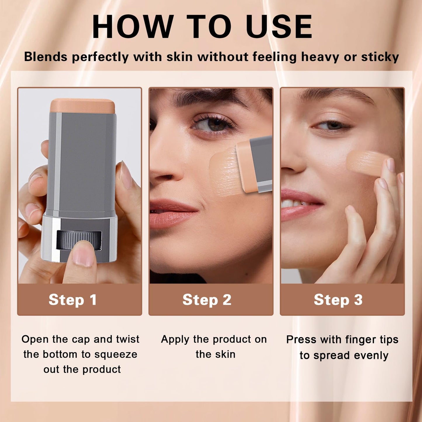 AOAZXBB Splendor Serum Boosted Skin Tint Stick Beauty Balm Lightweight Moisturizing Foundation Contour Stick for Natural Makeup