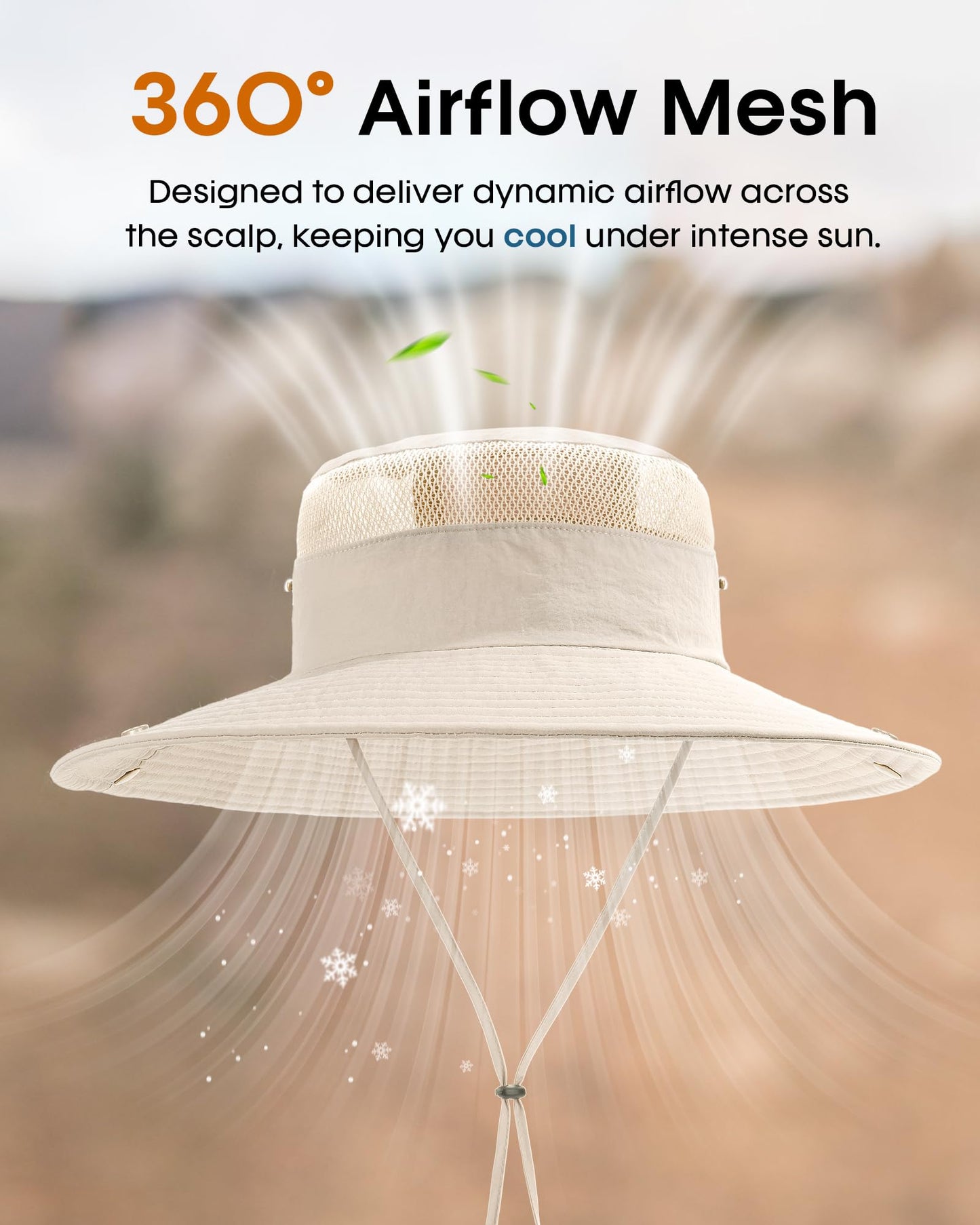 FURTALK Sun Hats for Women with Ponytail Hole Beach Hiking Summer Wide Brim Outdoor UV Protection Packable Bucket Safari Hat Beige