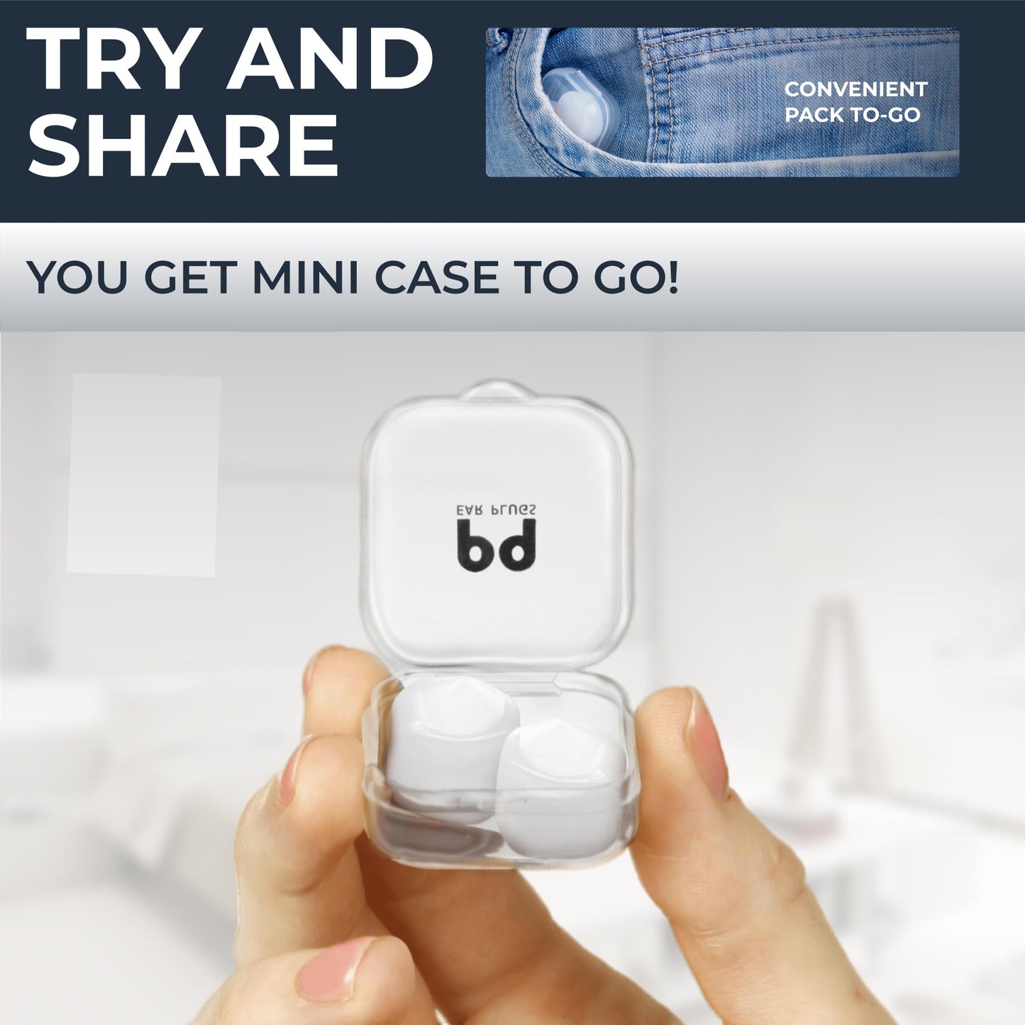 PQ Wax Ear Plugs for Sleep - 6 Silicone Wax Earplugs for Sleeping and Swimming - Gel Ear Plugs for Noise Cancelling, Ear Protection - Sleeping Earplugs with Sound Blocking 32 Db (6-Pillows). White