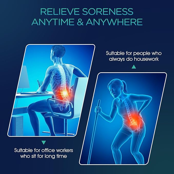 VOYOR-Health Shiatsu Neck and Back Massager with Heat - 3D Kneading Deep Tissue Massage Pillow for Lower Back, Shoulder, Calf, Foot, Use at Home, Office YZ101 (Dark Black)