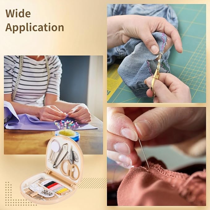 50 PCS Mini Travel Sewing Kits - Basic Portable Emergency Sewing Repair Kit, Including Threads Scissors Hand Sewing Needles for Beginner Traveler Sewing Lovers