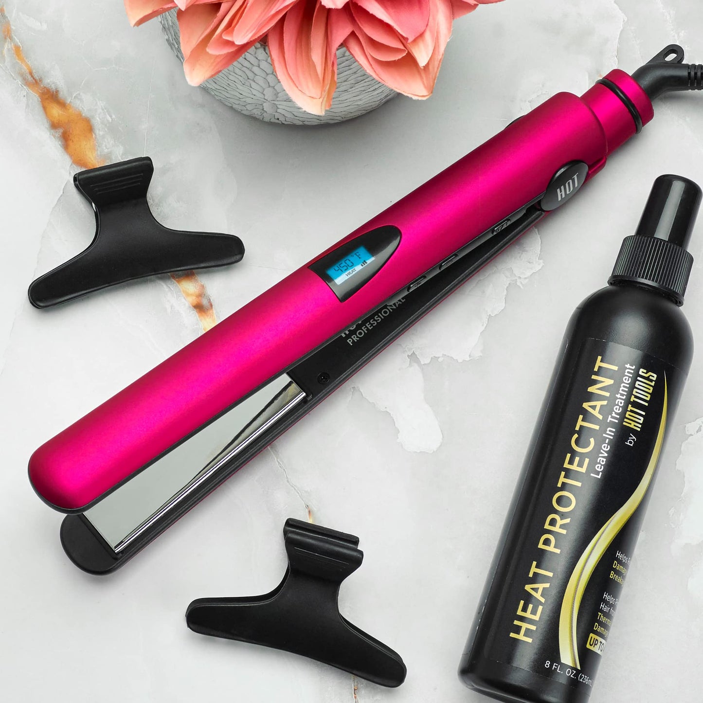 Hot Tools Pro Artist Titanium Digital Flat Iron | One Pass, Micro Shine Styles (1 in)