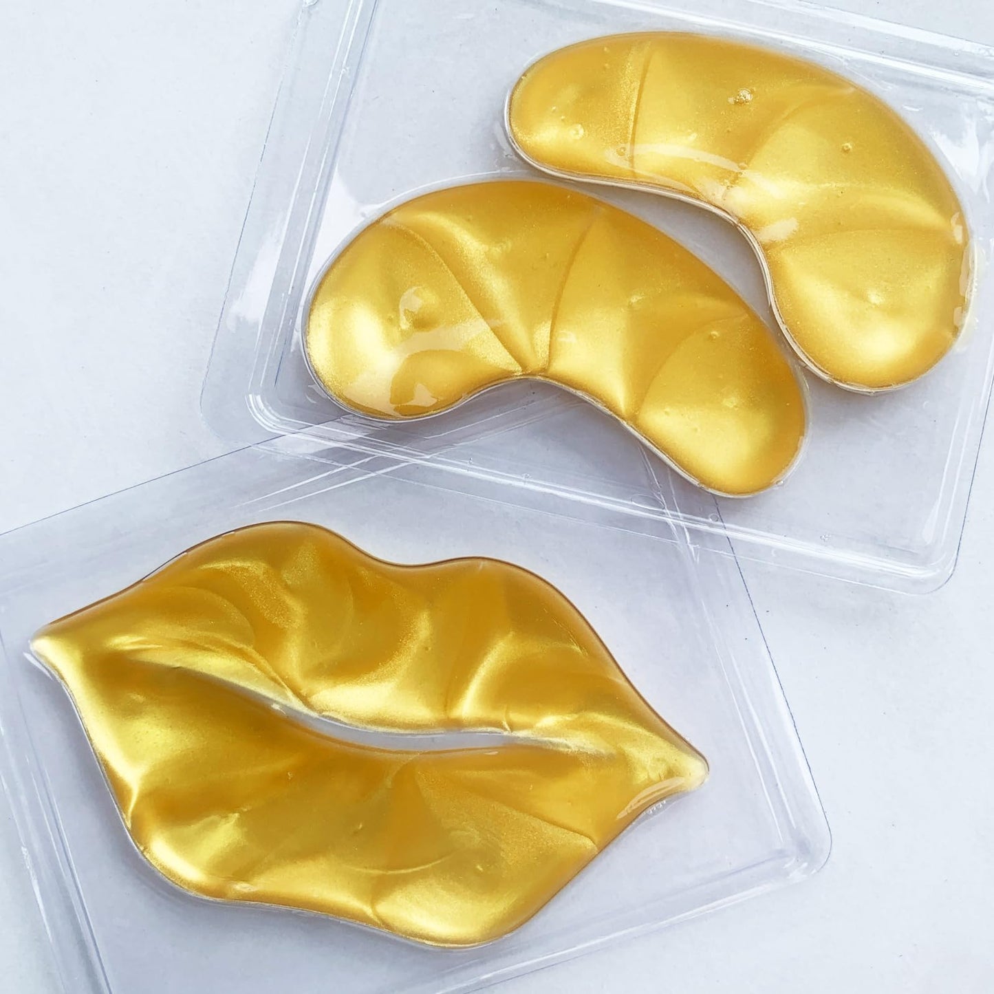 40 PCS Under Eye Patches and Gold Lip Mask 24K Gold Eye Mask for Puffy Eyes Collagen Lip Masks and Crystal Eye Mask Reducing Fine Lines for Women and Men