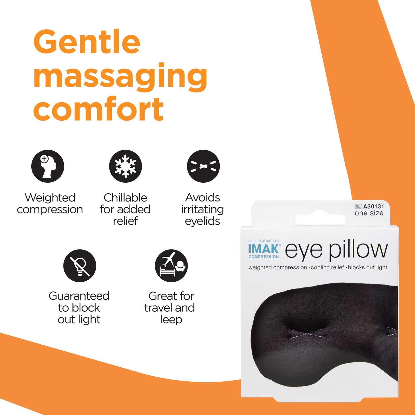 Brownmed IMAK Eye Pillow - Sleep Mask with ErgoBeads for Pain Relief - Cooling & Relaxing Sleep Aid - Black