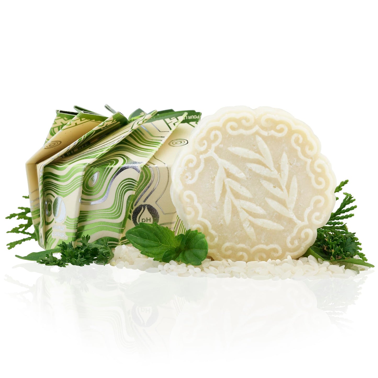 Viori Tea Tree Mint Essential Oil Shampoo Bar Made with Rice Water - Handcrafted All Natural Shampoo Bars - Sulfate Free