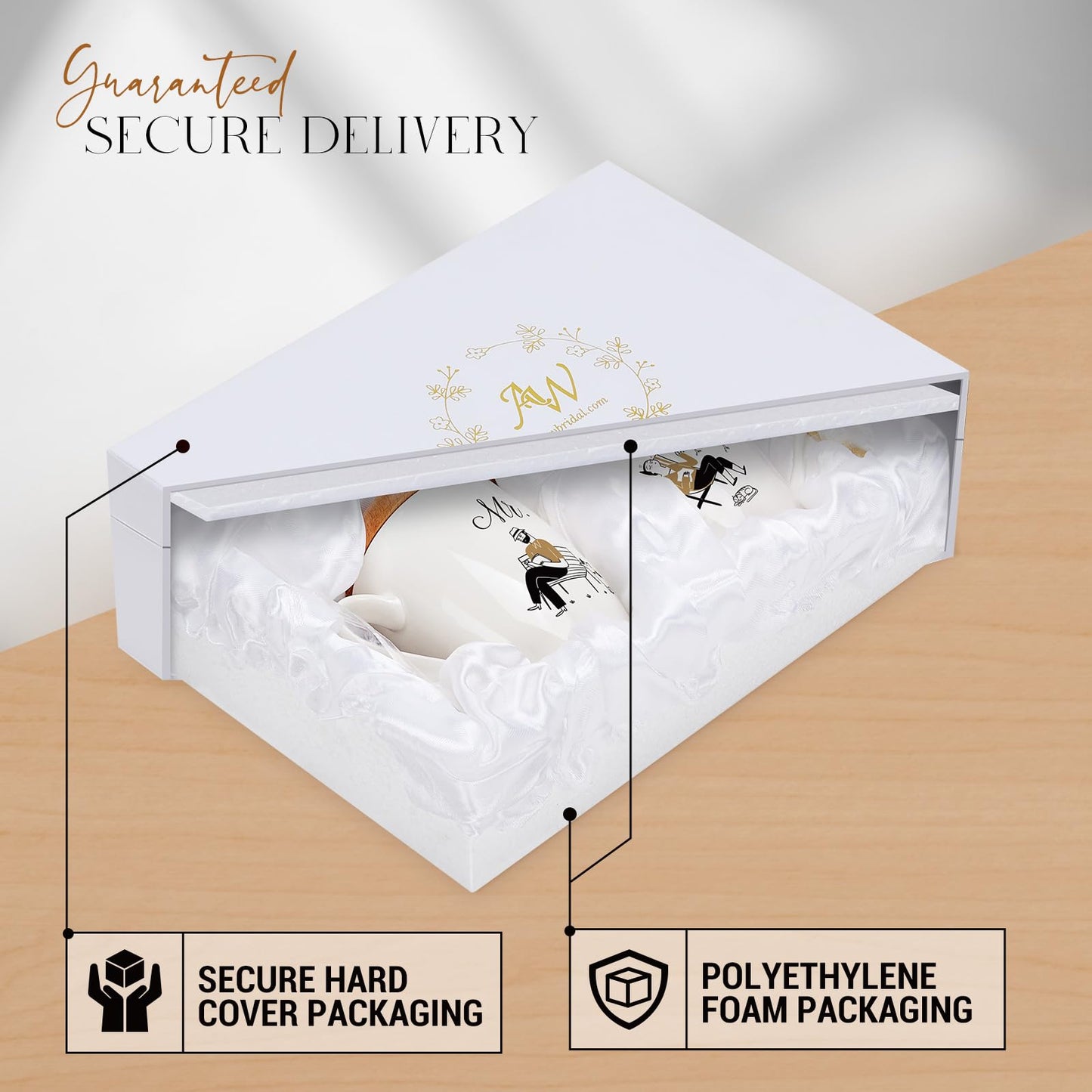 AW BRIDAL 16 OZ Mr and Mrs Coffee Mug Set of 2, Ceramic Engagement Anniversary Honeymoon Wedding Gifts for Newlywed Couples, Bridal Shower Bachelorette Gift For Bride