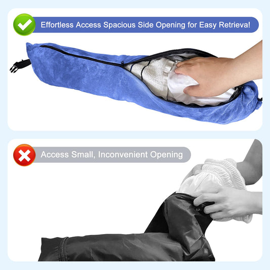 Eppyyo 2Pack Stuffable Travel Pillow for Extra Luggage, Velvet Travel Neck Pillow with Adjustable Neck Size, Fits About 6 T-Shirts Travel Essentials Multifunctional Sleeping Rest Cushion(Blue)