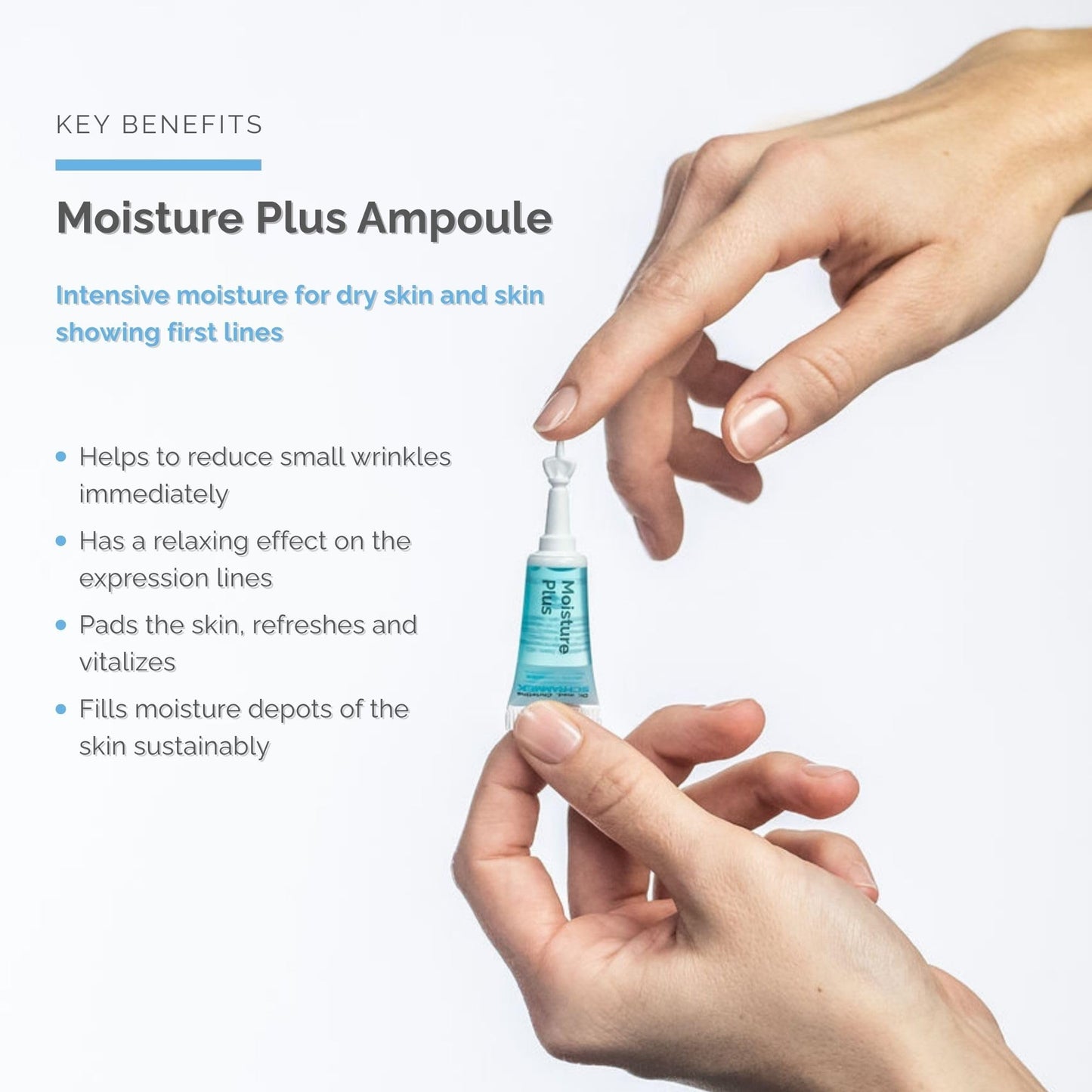 Moisture Plus Ampoules (7 x 0.07 fl oz) – Intense Hydration for Dry & Dehydrated Skin – With Hyaluronic Acid & Paracress Extract – Smooths Fine Lines – Firms & Refreshes – Dr. Schrammek