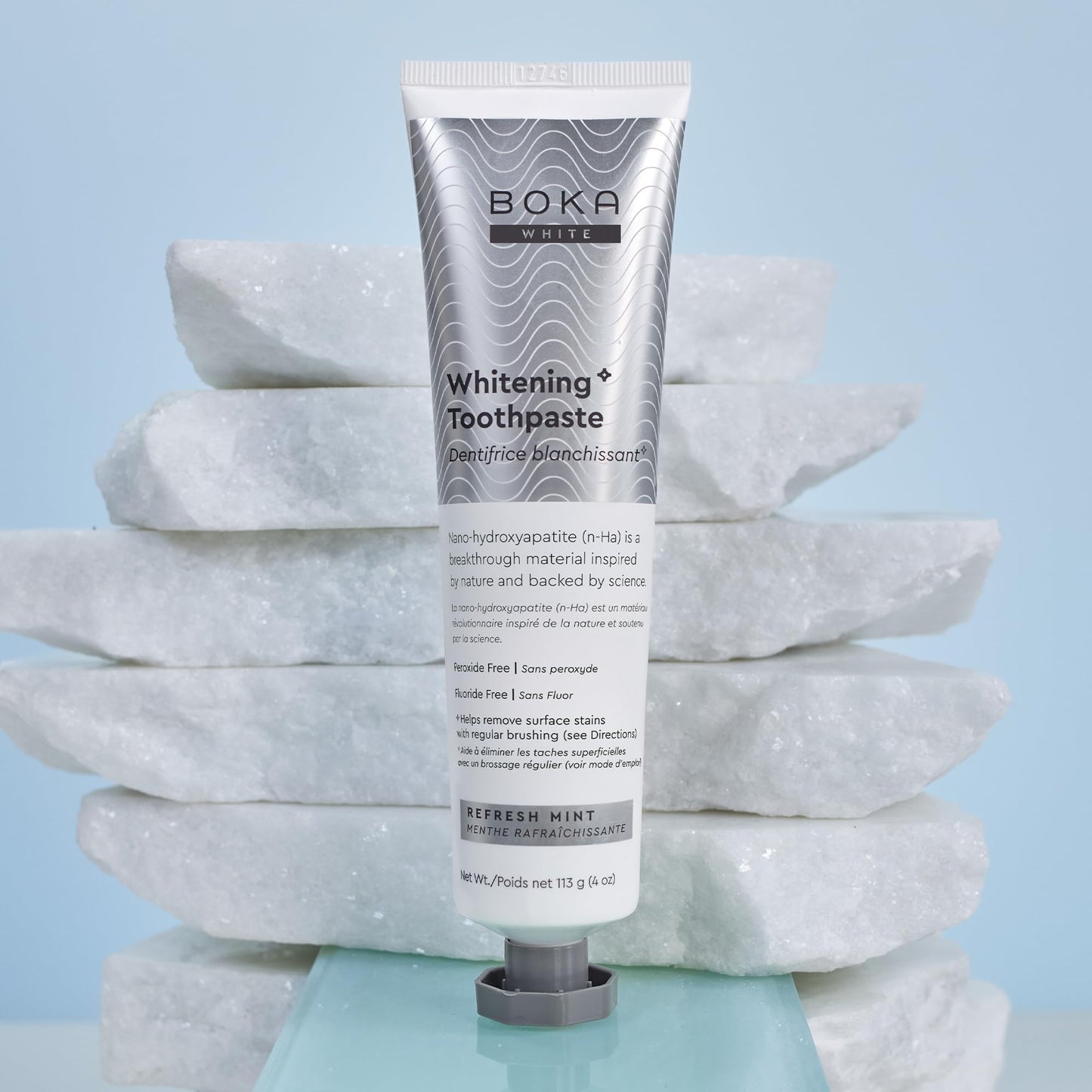 Boka Fluoride Free Toothpaste Whitening* Refresh Mint 4oz and Travel Size Mouthwash Tablets Mint 90ct