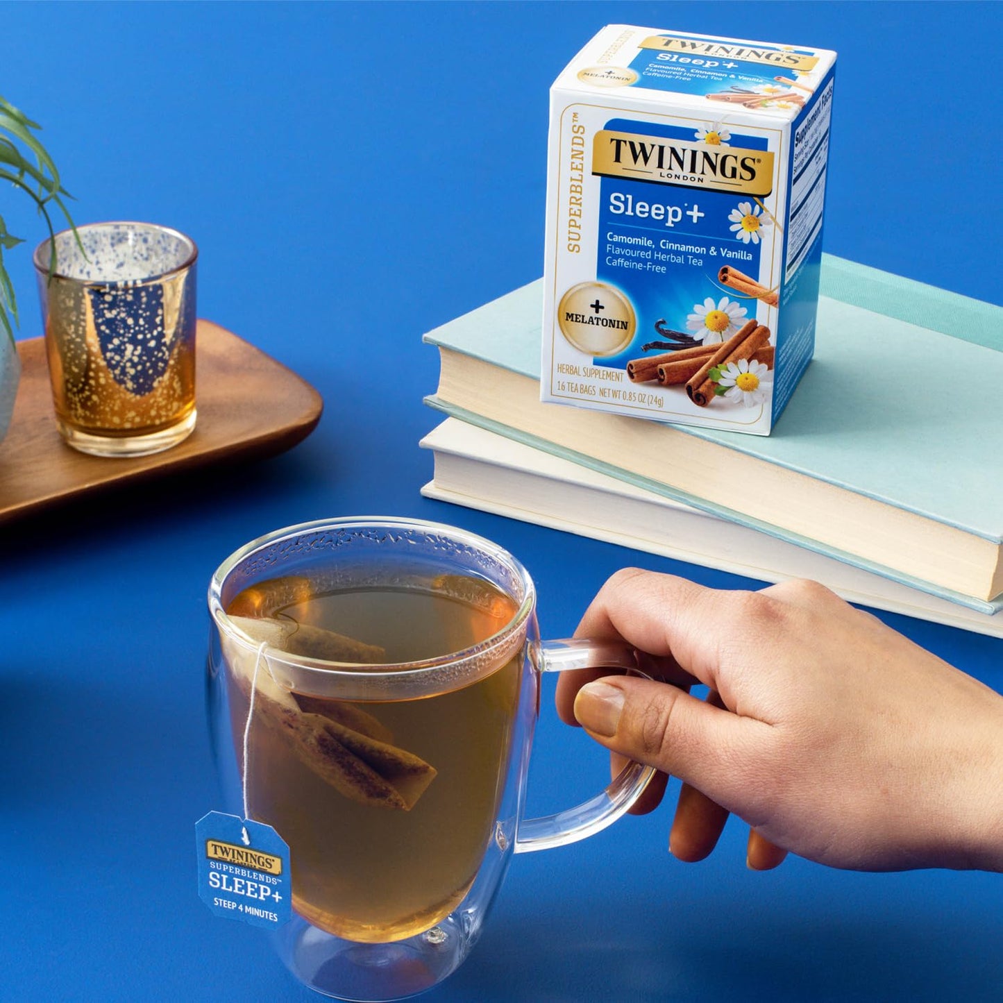 Twinings Bedtime Tea Variety 2-Pack Pure Camomile Teabags and Superblends Camomile, Cinnamon & Vanilla + Melatonin Tea, Naturally Caffeine-Free