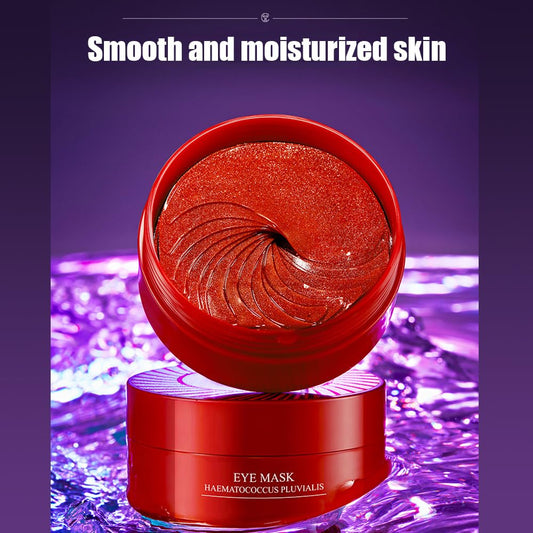 BIOAQUA 30 Pairs Eye Mask Moisturizing Hydrating Anti-Wrinkle Anti-Aging Remove Dark Circles Smooth Nourishing Refreshing 80g / 60pcs (RED HAEMATOCOCCUS PLUVIALIS)