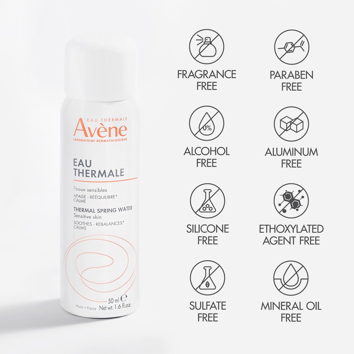 Avene Thermal Spring Water, Soothing Calming Facial Mist Spray for Sensitive Skin, 1.6 Oz