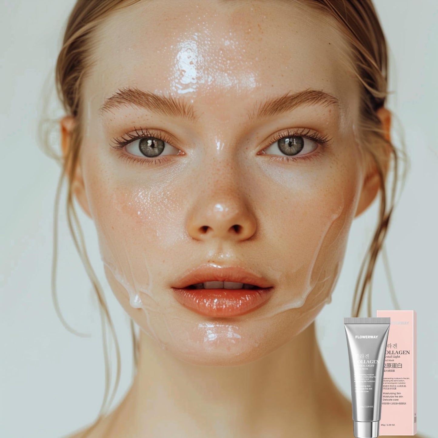 Ueseinl Collagen Overnight Wrapping Face Mask for Korean Glass Skin, Collagen Night Wrapping Peel Off Facial Mask Pack, Firming and Wrinkle Reduction Sheet Mask, Hydrolyzed Collagen For Glowing Skin