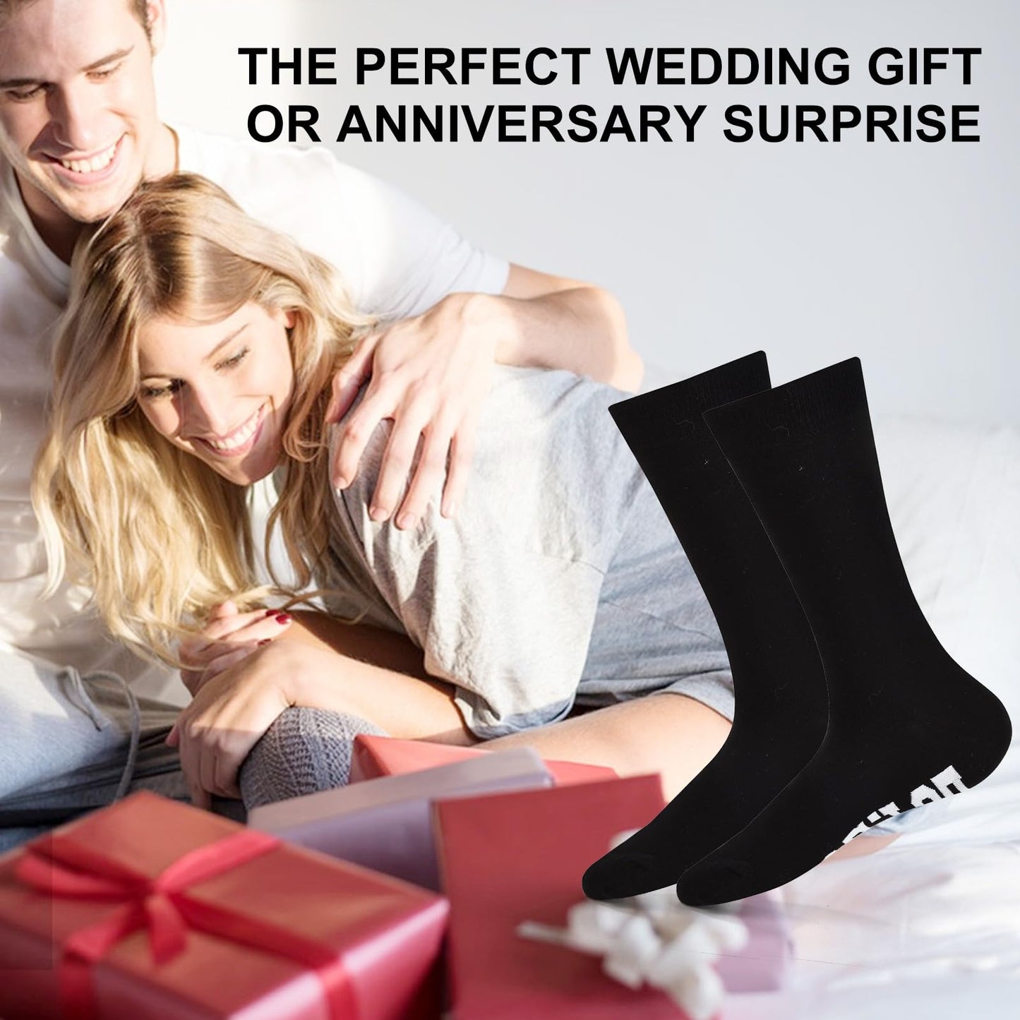 Jacriah Couples Socks Set Newlyweds Gift – Hubby and Wifey Wedding Socks for Bride & Groom, Engagement Gift Bridal Shower Gifts (Hubby and Wifey)