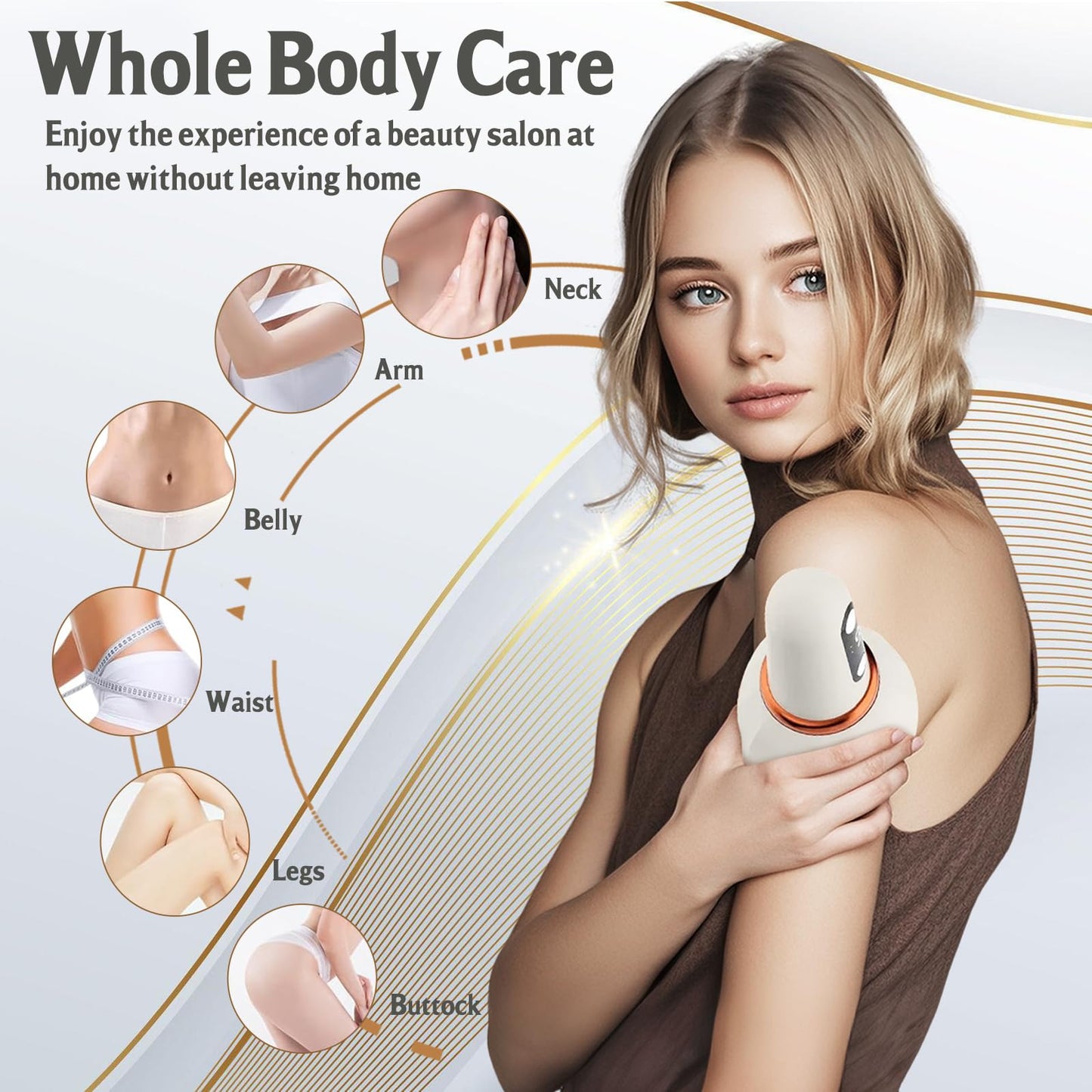 Kezzfpa Lymphatic Drainage Massager & Anti Cellulite Massage Tool, Helps Reduce Stretch Marks & Cellulite, for Legs, Arms & Belly, Body Sculpting Machine with Microcurrent, Heat & Light Therapy