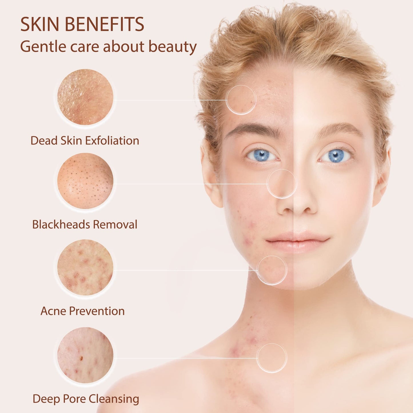 Face Scrubber | Facial Cleansing Brush Exfoliator Skin Care Products Beauty Products Powered Electric Wash Exfoliating Spin Cleanser Cleaning Scrub Including 7 Heads (Lilac Amethyst)