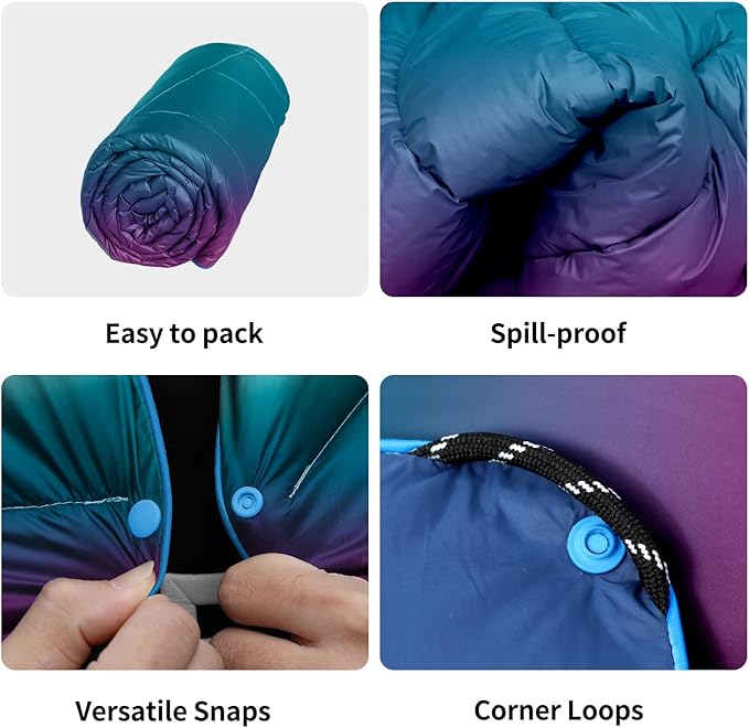 Camping Blanket,MINI Puffy Blanket Down Alternative Blanket Lightweight Windproof Water Resistant for Outdoors,Hiking, Backpacking,Beach,Car,Picnic,Stadium