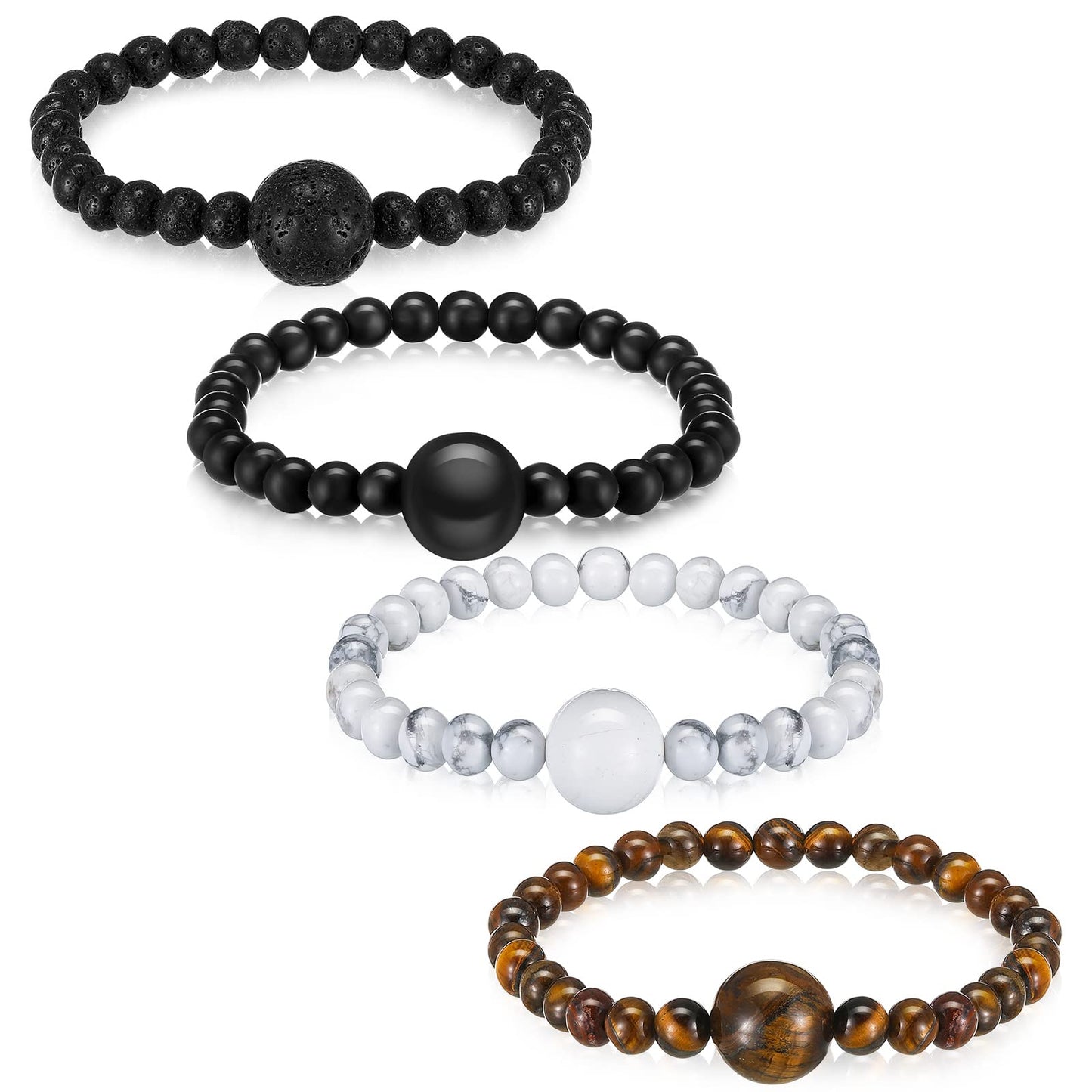 Yinkin 4 Pcs Anti Nausea Wristband Adjustable Acupressure Motion Sickness Bracelet Wristband Anti Dizzy Bracelet for Relieving Nausea Morning Car Travel Sickness(Elegant Style)