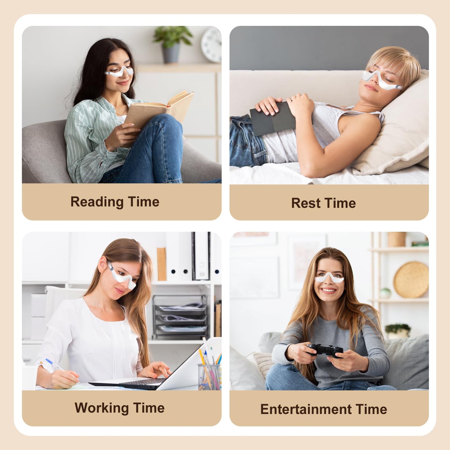 Red Light Therapy Eye Device, Red Light Eye Mask with Massager – Anti-Aging Under-Eye Treatment for Dark Circles, Puffiness, Bags, Wrinkles & Fine Lines