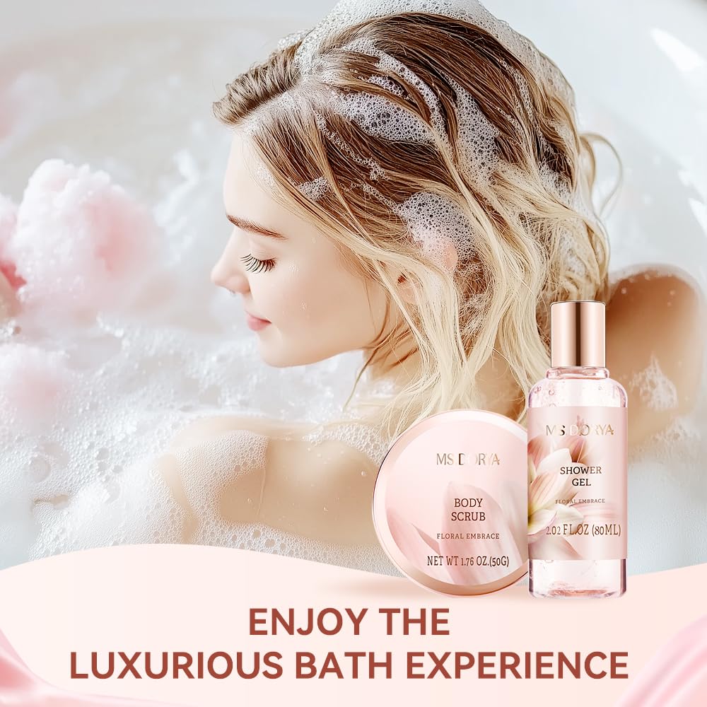 Spa Gift Baskets for Women Mom, Birthday Gifts for Her Wife, - 8 Pcs Relaxing Self Care Gifts Set with Cosmetic Bag & Bubble Bath, Ideal Mothers Day Gifts for Women, Wife, Girlfriend, Mom