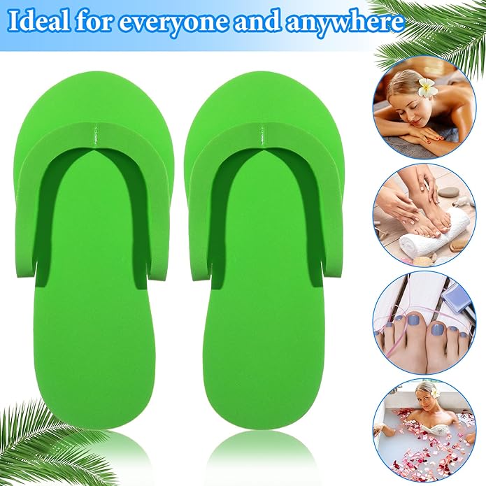 Janmercy 90 Pairs Pedicure Slippers for Guests Foam Disposable Flip Flops Pedicure Shoes Sandals Bulk for Women Spa Party Supplies, 6 Colors, 4. 53 x 10. 43 Inches