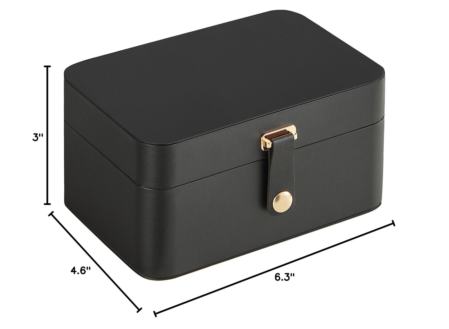 SONGMICS Jewelry Box, Travel Jewelry Case, 2-Layer Jewelry Holder Organizer, Portable Versatile Earring Storage, for Larger Accessories, Ink Black UJBC166B01