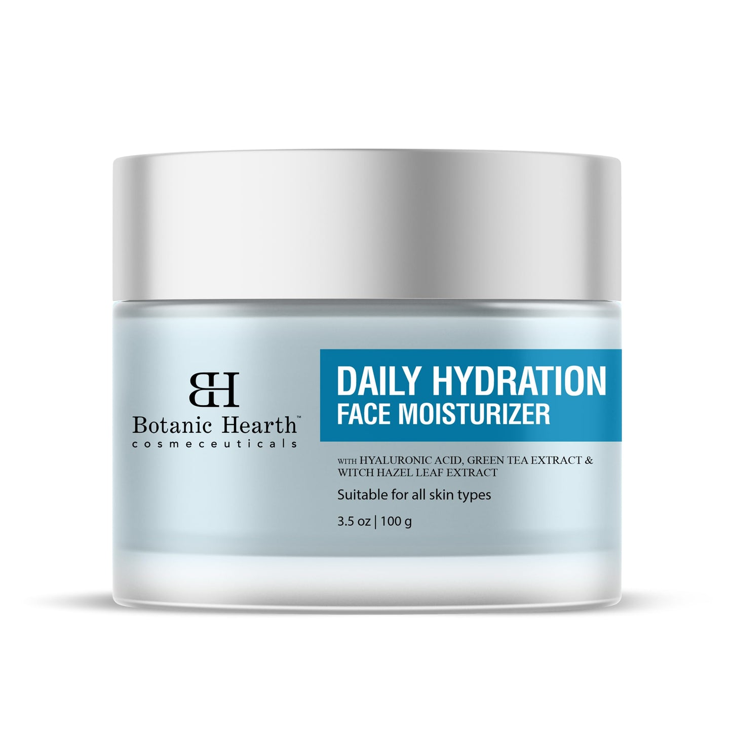 Botanic Hearth Daily Hydration Moisturizer With Hyaluronic Acid, Green Tea Extract | All Skin Type | 3.5 Fl Oz | 100 G