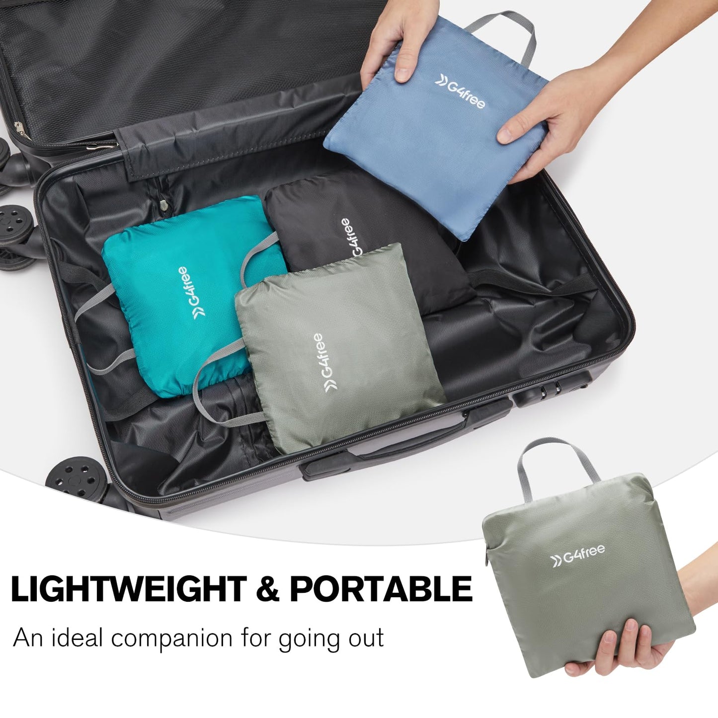 G4Free 25L Lightweight Hiking Backpack Packable Foldable Sport Travel Daypack Water Resistant for Women Men(Grey Green)