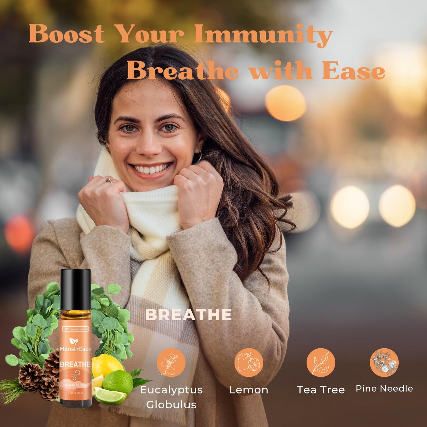 Therapeutic Grade Essential Oils Roll-On Set (Sleep, Breathe, Refresh), 100% Pure Natural Blend for Sleep Support, Stress Comfort, Head Comfort, Clear Breathing, Self Care Gifts for Women and Men