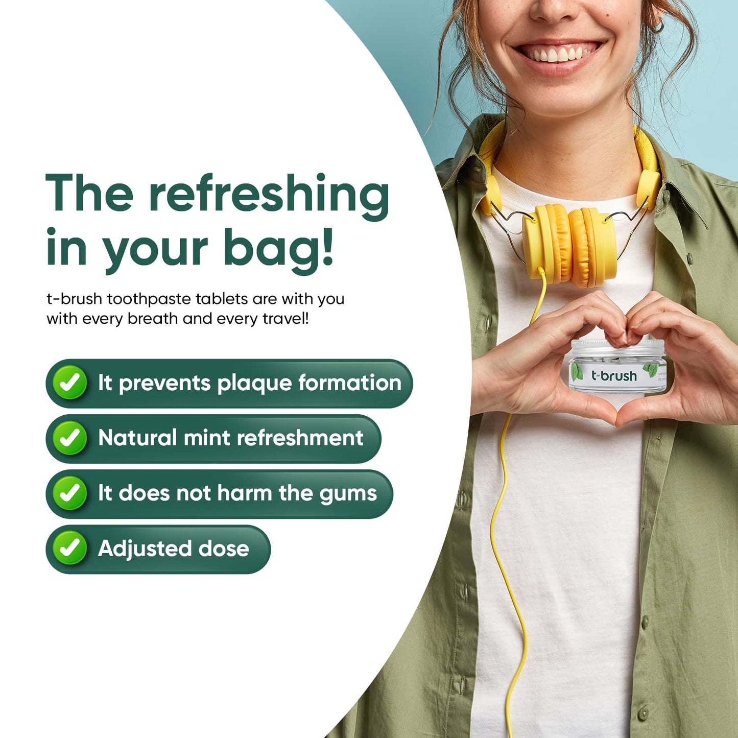 T-brush Whitening Travel Toothpaste Tablets Natural Ingredients, SLS Free, Gluten Free, Cruelty Free, Eco Friendly Packaging, Vegan - Orange Flavoured- Fluoride Free- 90 Tablets