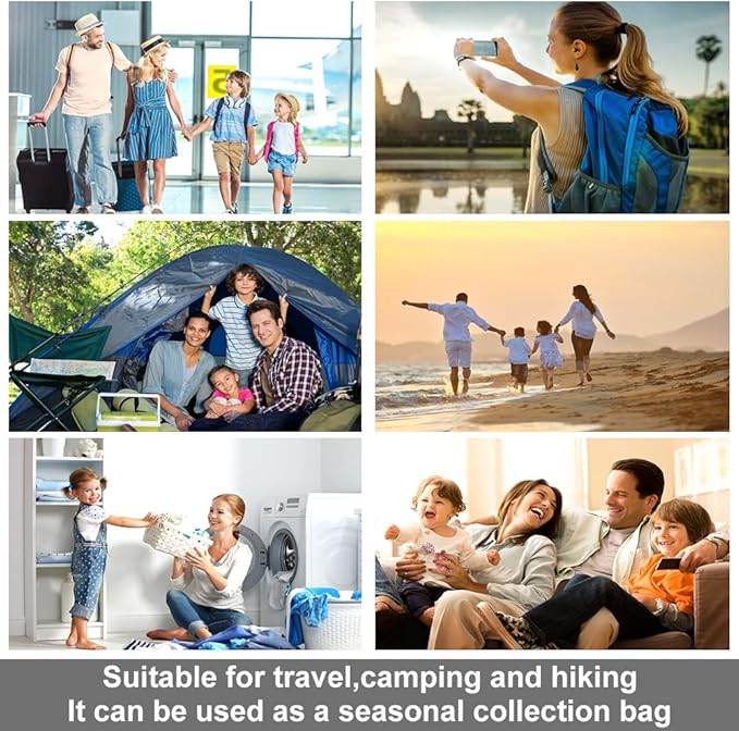 Compression Bags - Travel Essentials 12 Pack Space Saver No Vacuum or Pump Needed Storage Accessorie and Home Packing Organizers (transparent)