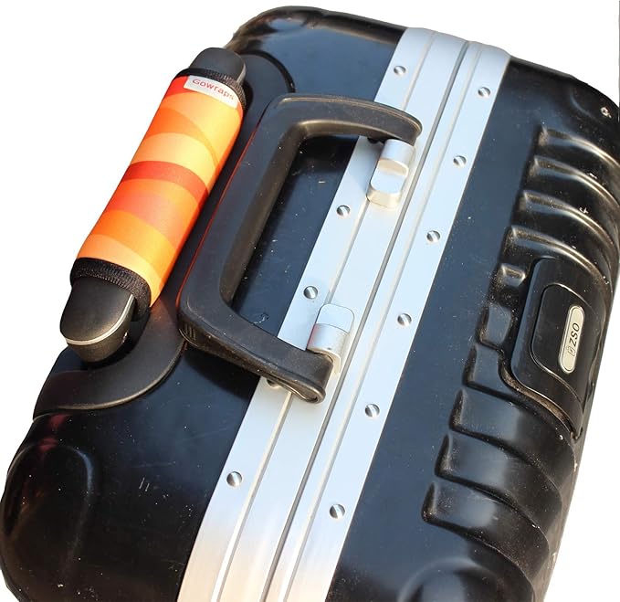 5 Pack Neoprene Luggage Handle Wraps for Suitcase Travel Luggage Tags/Identifiers/Marker/Grips (2.0 Version) (Orange)