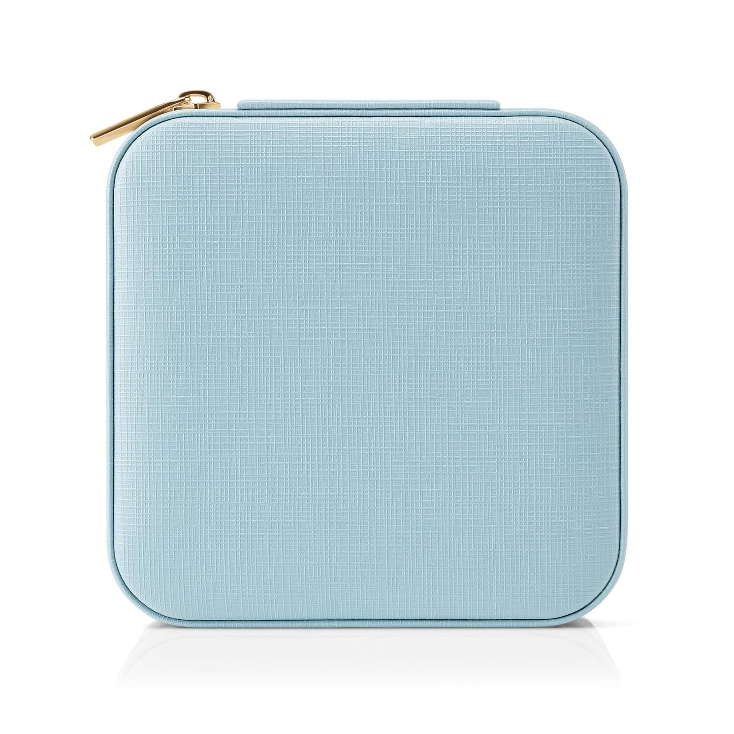 Vlando Small Travel Jewelry Box Organizer Display Case for Girls Women Gift Rings Earrings Necklaces Storage, Blue