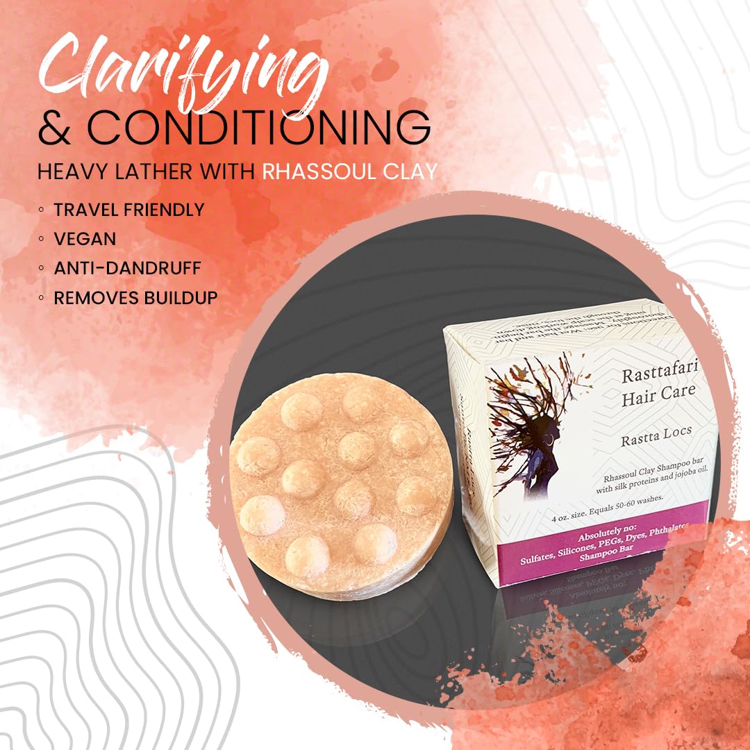 Rastta Locs Organic Loc Shampoo Bar with conditioners made for Locs, Braid, Dreadlocks – Remove Product Buildup & residue Simply with the aid of Rhassoul Clay. Sulfate and Silicone Free (4oz/120g)