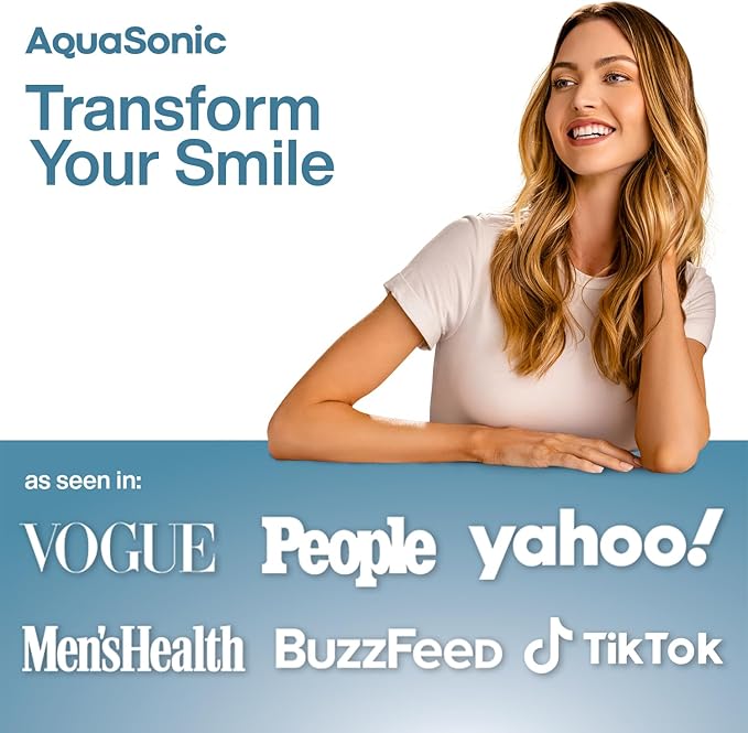 AquaSonic Aqua Flosser Replacement Tips - 5 Tips, 4 Types: Standard, Periodontal, Orthodontic & Tongue Scraper - Genuine, Authentic Parts (Black)