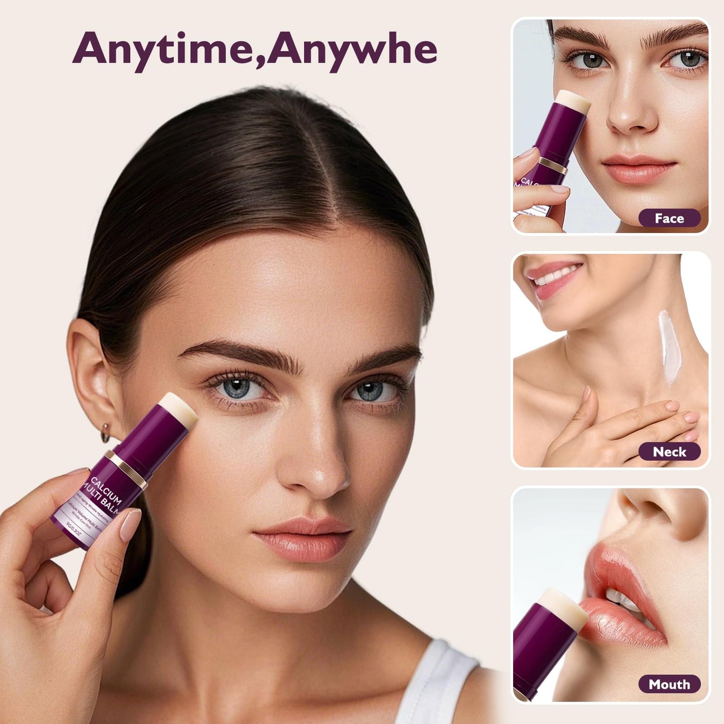 Calcium Volume Multi Balm, Wrinkle Core Stick, Collagen Moisturing Stick, Cemenrete Calcium Multi Balm Anti-aging, Sagging, Wrinkles(2PCS)