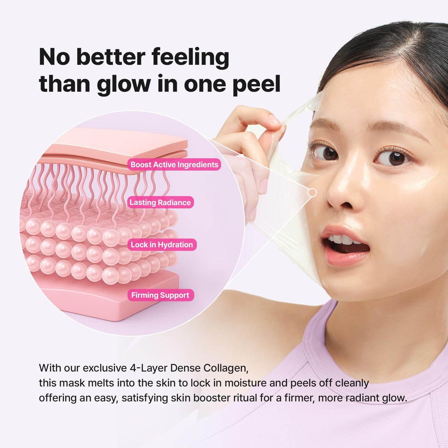 VEGANIFECT Collagen Overnight Wrapping Peel Off Facial Cream Mask with Jelly Brush, For Elasticity, Hydrating, Hydrolyzed Collagen & Peptide, Glass Skin, Korean Skincare, 2.73 Fl Oz
