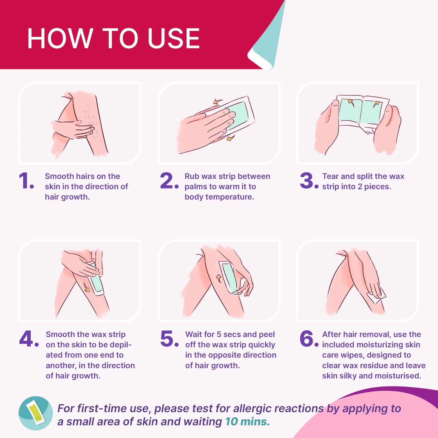 Wax Strips Hair Removal for Women: Waxing Kit with 60 Pcs Body Waxing Strips Dual Sides & 4 Calming Oil Wipe For Face, Bikini, Legs, Lip, Brazilian Wax Kit At Home, Hypoallergenic All Skin Type