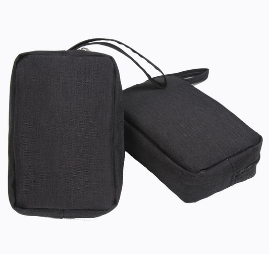 2 Pieces Small Zippered Pouch, Portable Electronics Soft Organizer, Little Toiletry Carry Bag Mini Cosmetic Makeup Bag, Coin Purse Wallet, Travel Accessories Make up Case for Purse,Storage Black