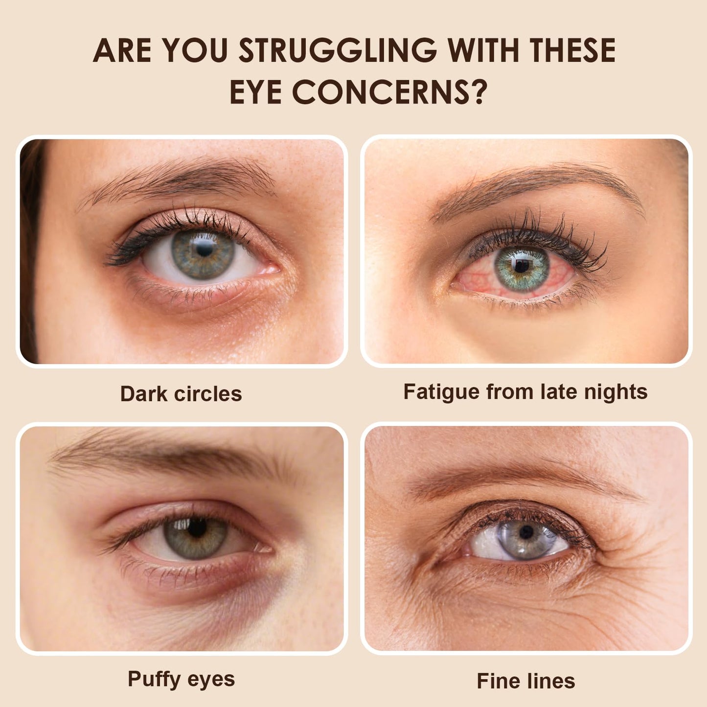 Red Light Therapy Eye Device, Red Light Eye Mask with Massager – Anti-Aging Under-Eye Treatment for Dark Circles, Puffiness, Bags, Wrinkles & Fine Lines