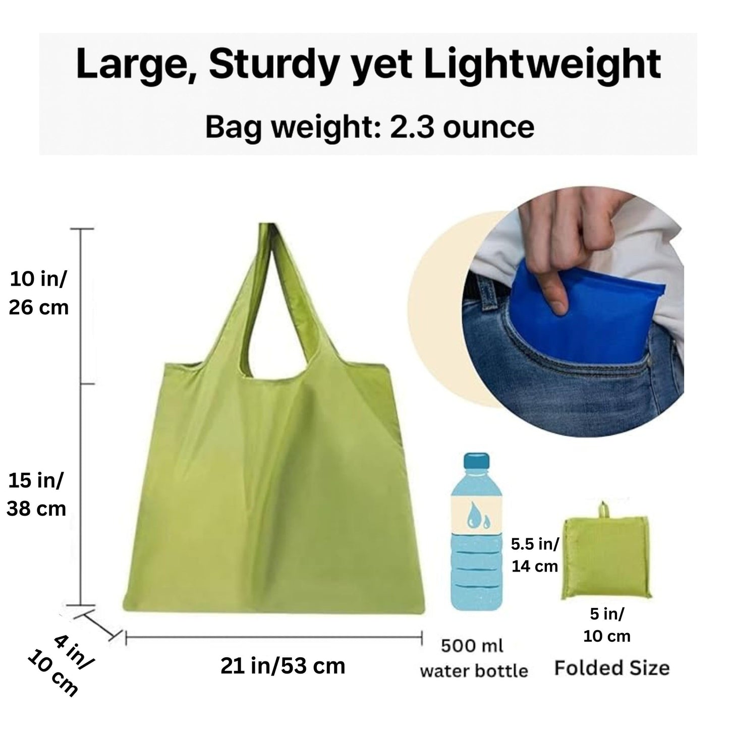 Zenloria Foldable Reusable Grocery Bags – Heavy Duty 6 Pack with Handles | XL Tote for Women & Men, Market, Travel, Storage (Black, Grey, Blue, Army Green, Yellow, Orange)