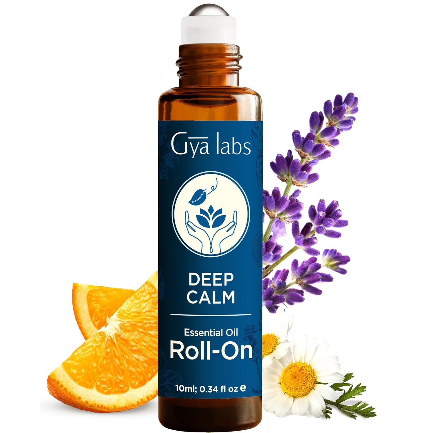 Gya Labs Deep Calm Essential Oil Roll on - Relaxing Gifts for Women, 100% Pure Natural Calming Oil, Chamomile & Lavender Aromatherapy Blend, Travel Size (0.34 Fl Oz)