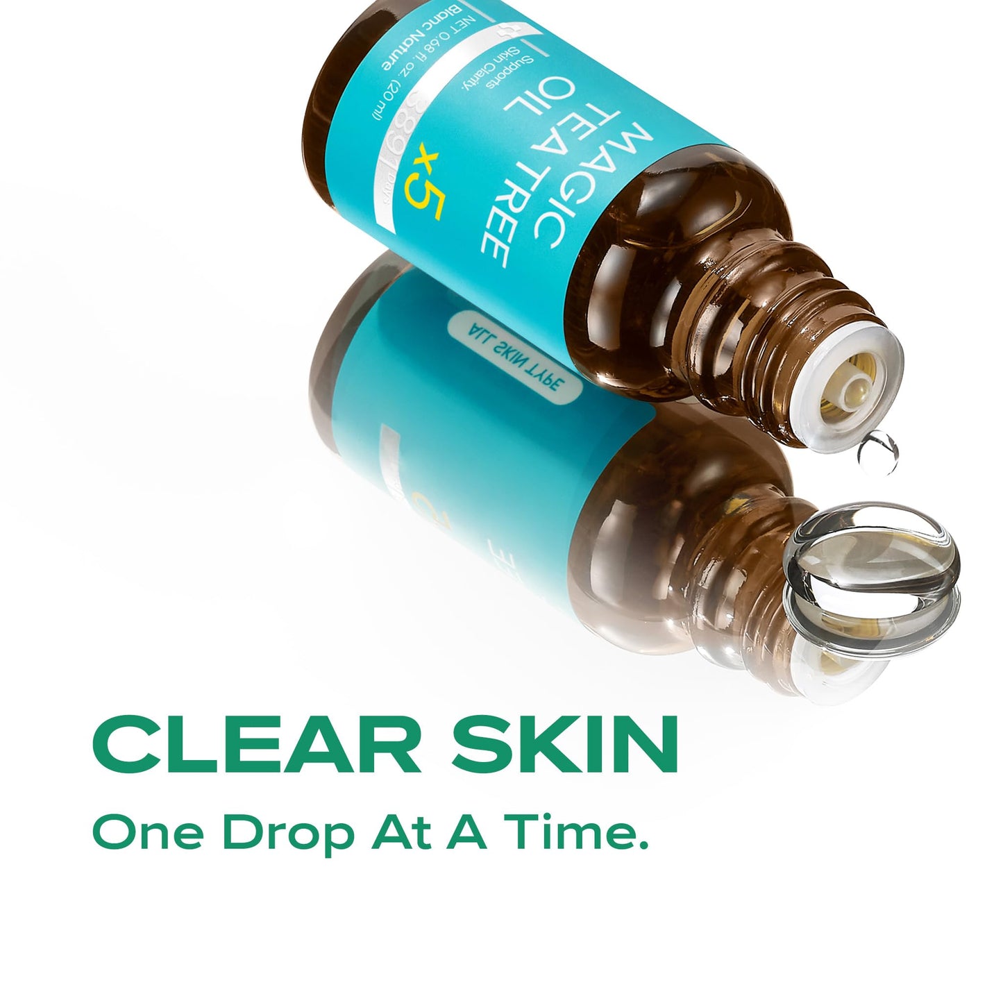 BLANC NATURE – Magic Tea Tree Oil for Face, Clarifying Facial Oil for Oily & Sensitive Skin, Lightweight Daily Care with Tea Tree, Skin-Balancing Vegan Korean Skincare, 0.7 fl oz