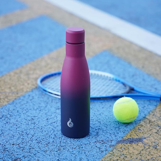 BJPKPK Insulated Water Bottle 12oz Small Stainless Steel Water Bottles Reusable Metal Thermal Keep Cold and Hot,Charming Black Red