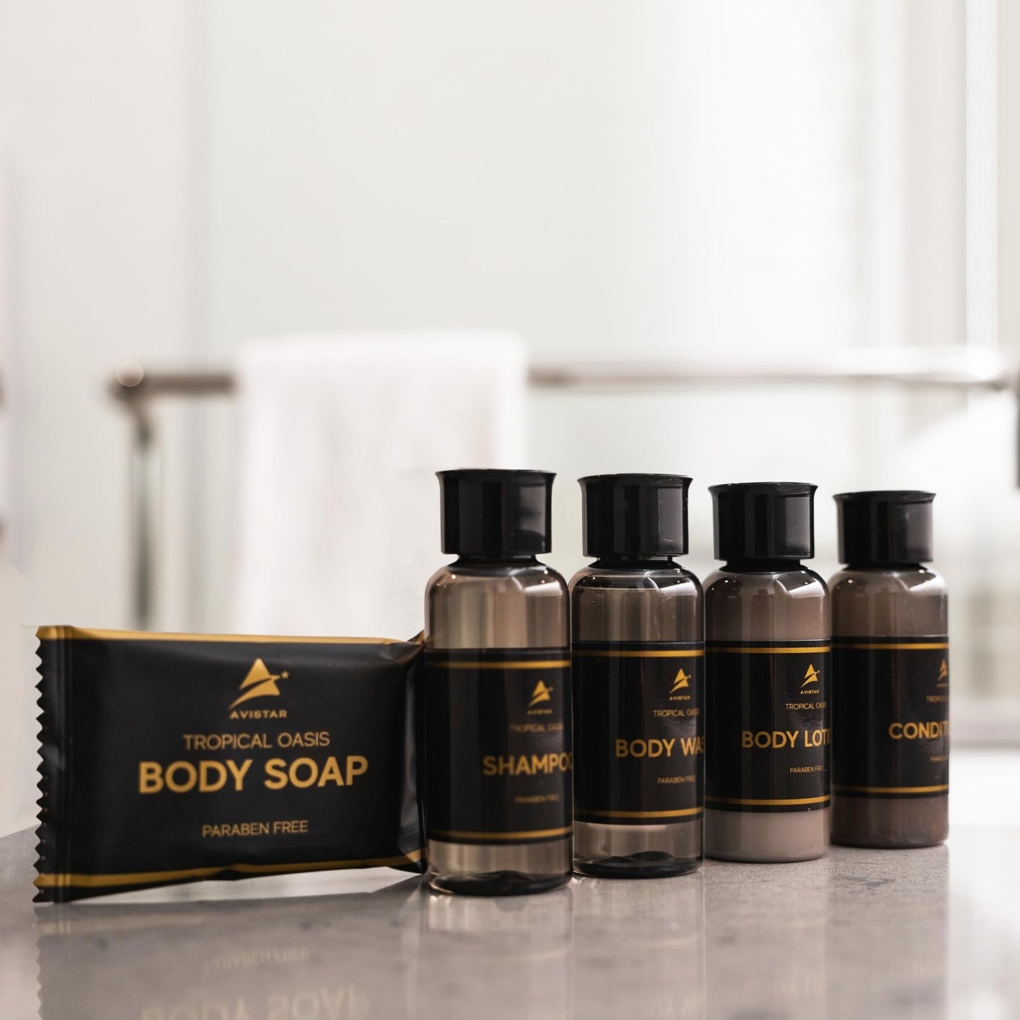 80 Piece Set Hotel Guest Soaps for Bathroom, Travel Size Bulk Toiletries Set, Supplies for Guests, 20 Pack w/ 20 Shampoo 20 Conditioner 20 Body Wash 20 Lotion