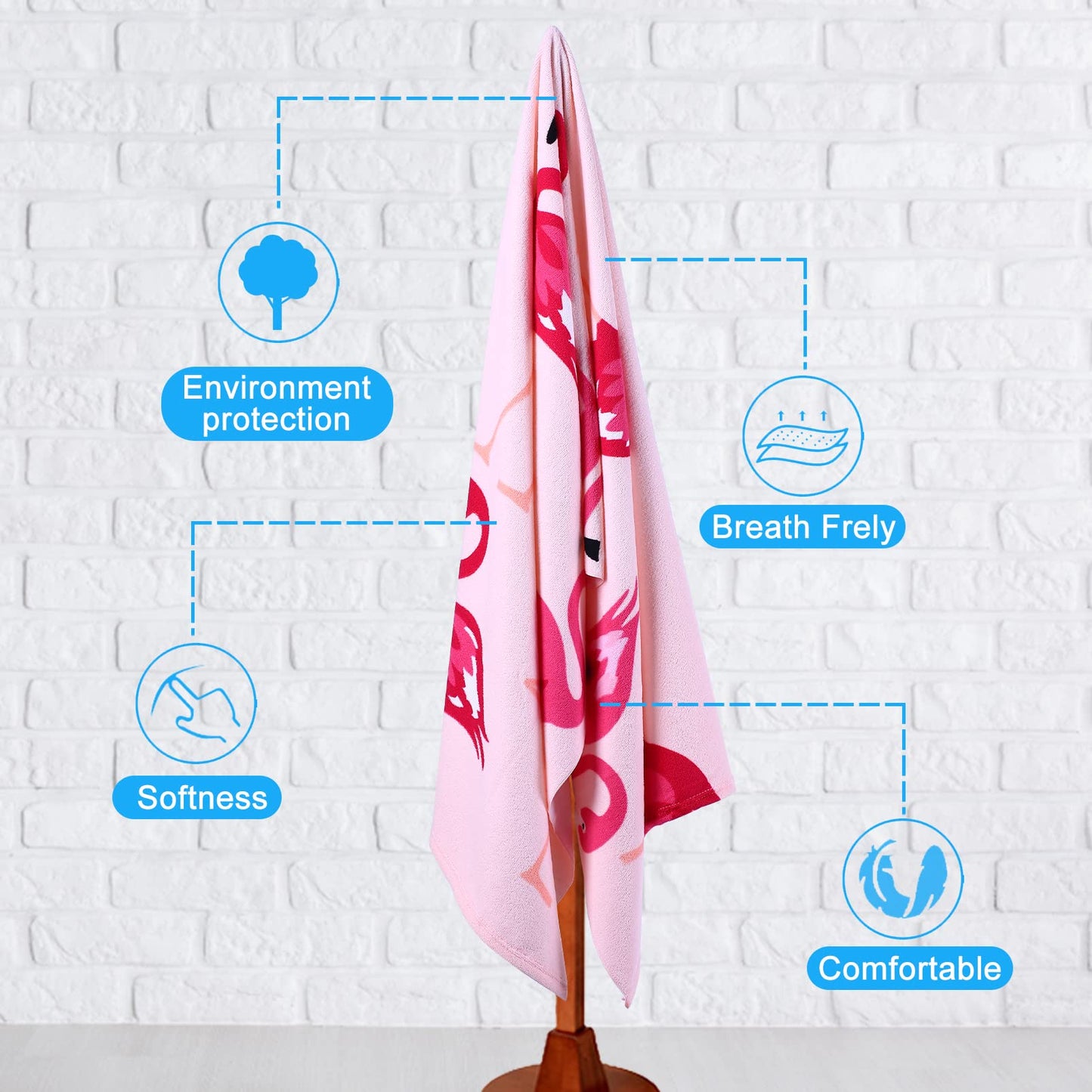 Genovega 2 Packs Oversized Beach Towel Set 36 x 72 in Large Big Pool Camping Swim Clearance Soft Towels Travel Essentials Accessories Must Haves Vacation Adult Necessities Gifts Clownfish Flamingo