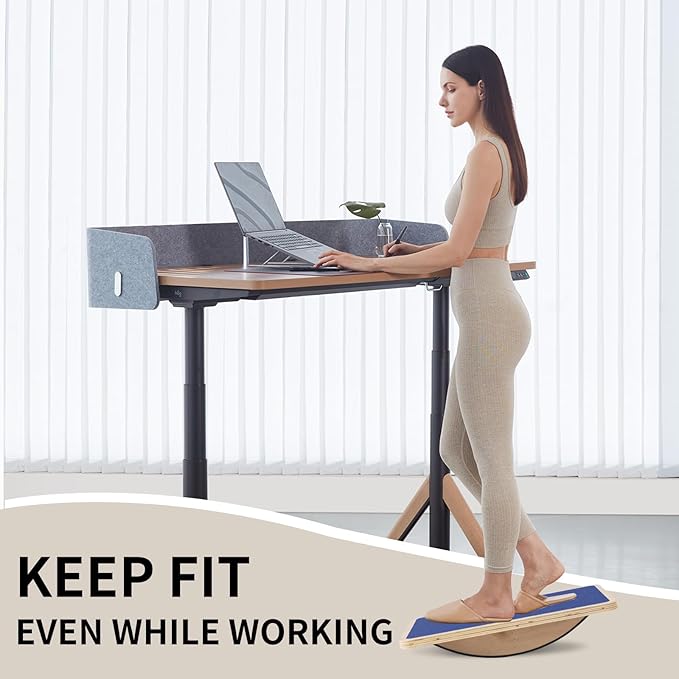 Balance Board Professional Wobble Board for Adults Anti-Slip 350LBS Balance Boards for Physical Therapy Standing Desk Core Strength Wooden Balance Board Rocker Board